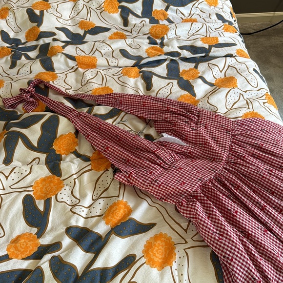 Unique Vintage Cherry Print Gingham dress - Picture 4 of 7